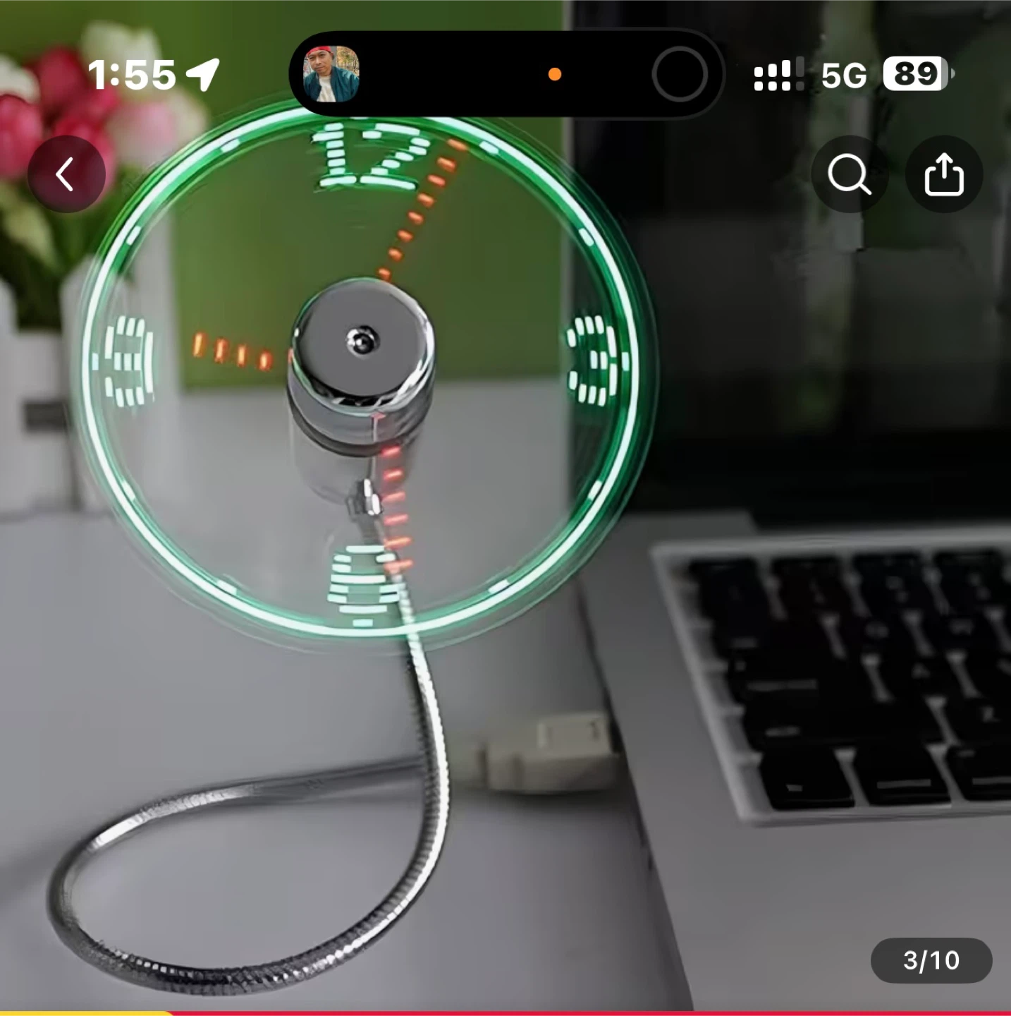 USB LED Clock Fan - photo 2