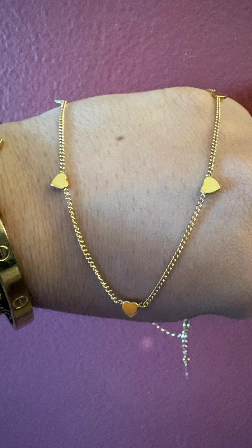 NEW 18K Gold SS heart charms Necklace - photo 2
