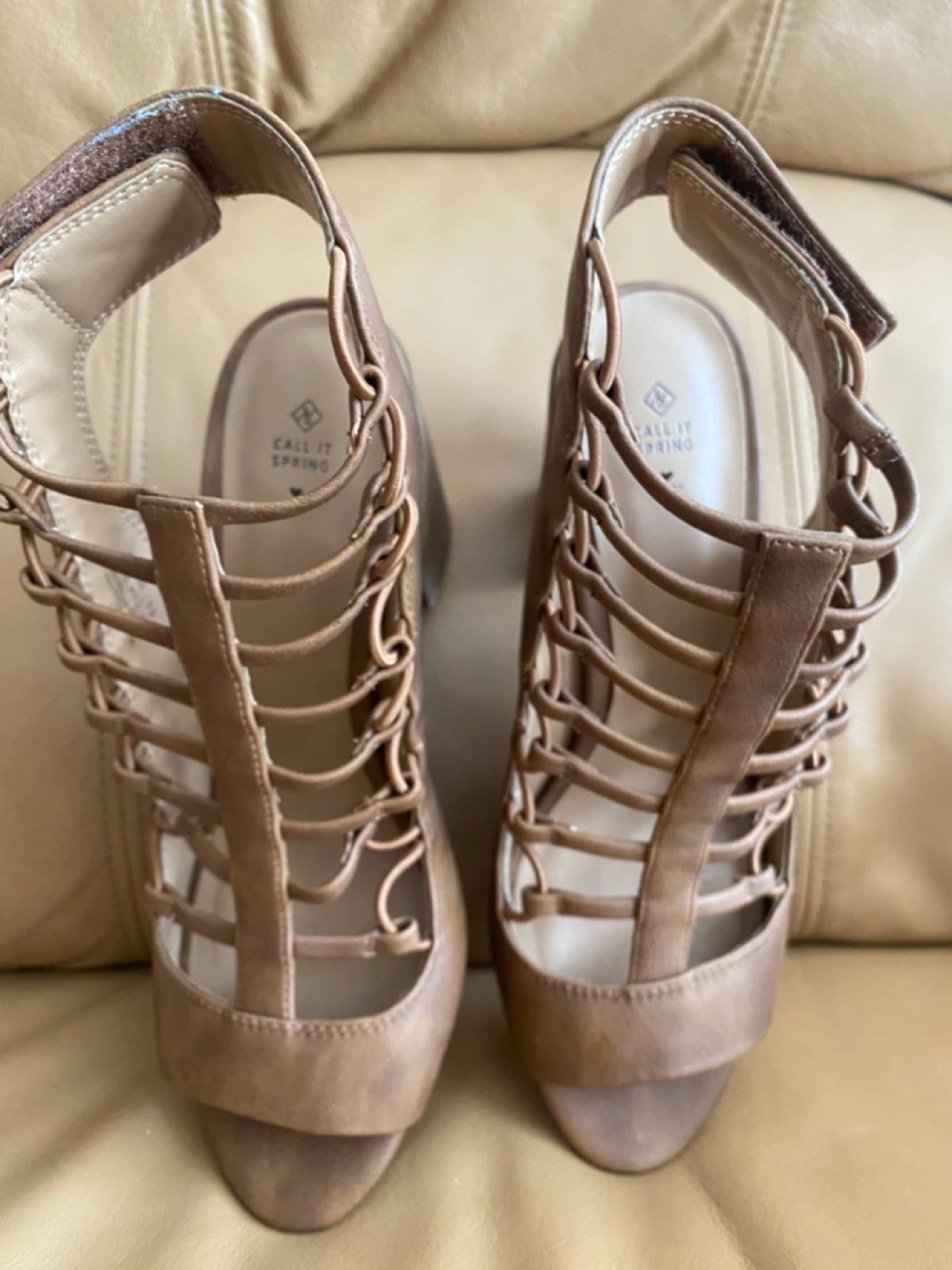 Call It Spring Brown Gladiator Wedge Heels - photo 4