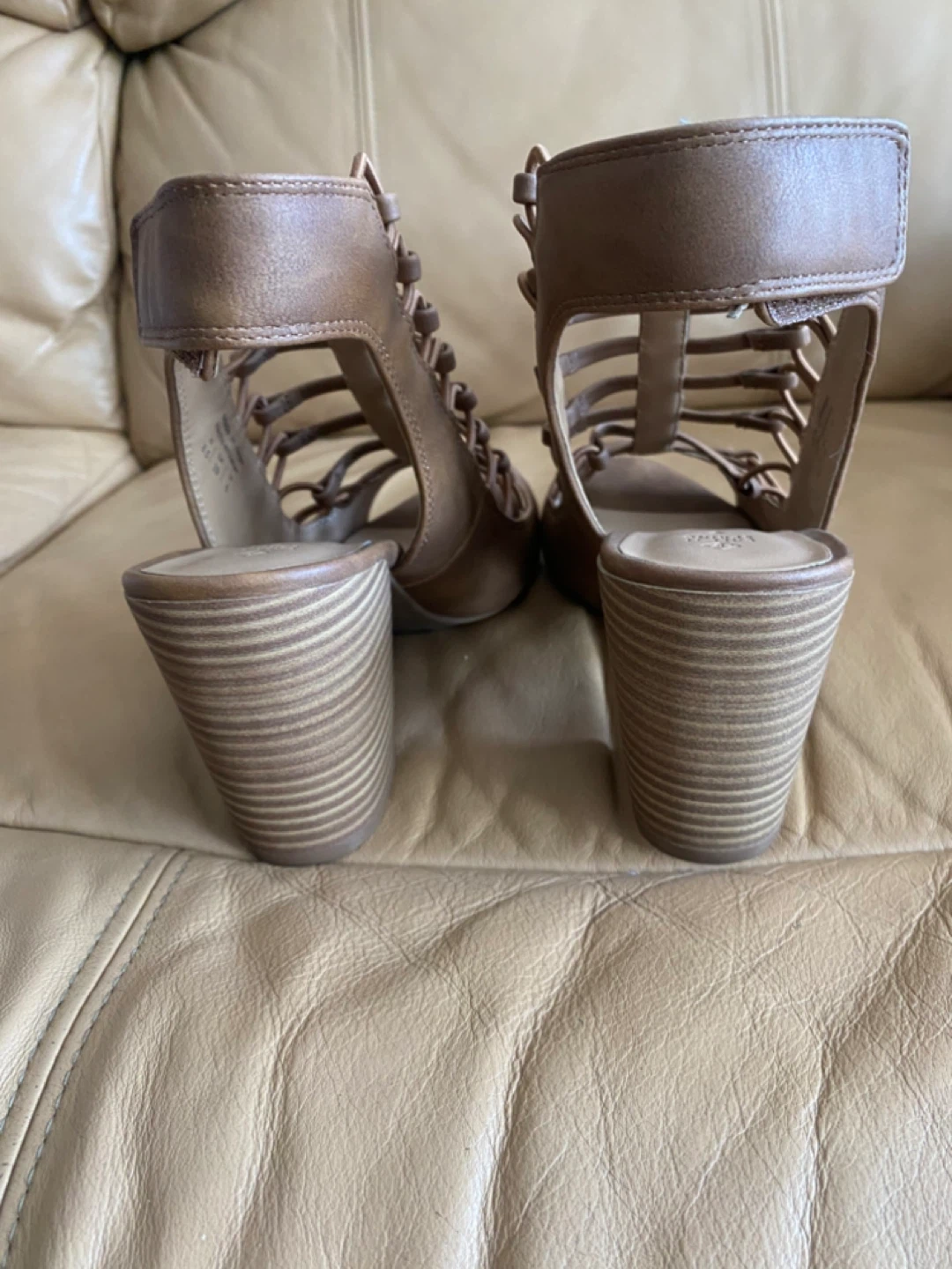 Call It Spring Brown Gladiator Wedge Heels - photo 3