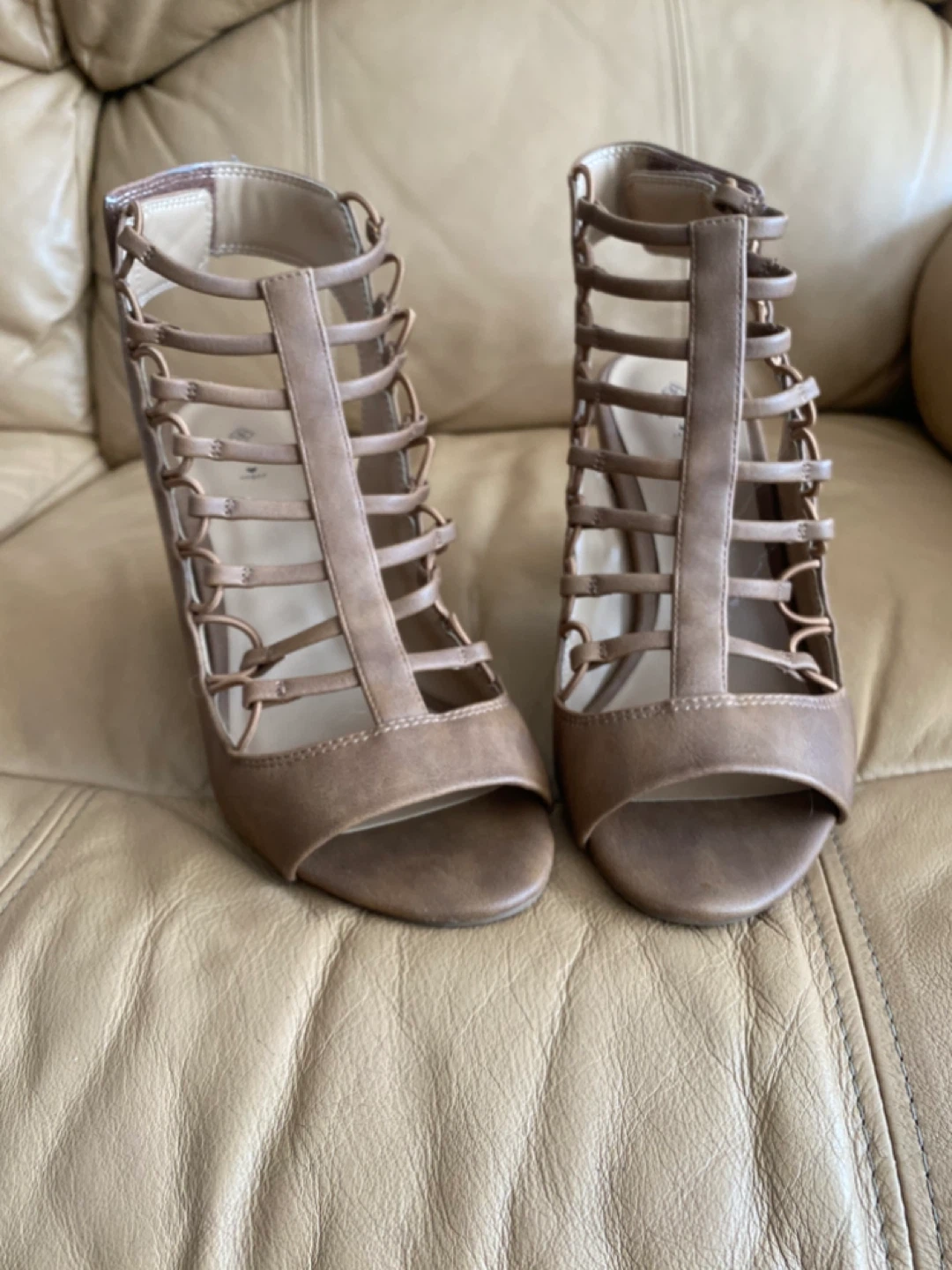 Call It Spring Brown Gladiator Wedge Heels
