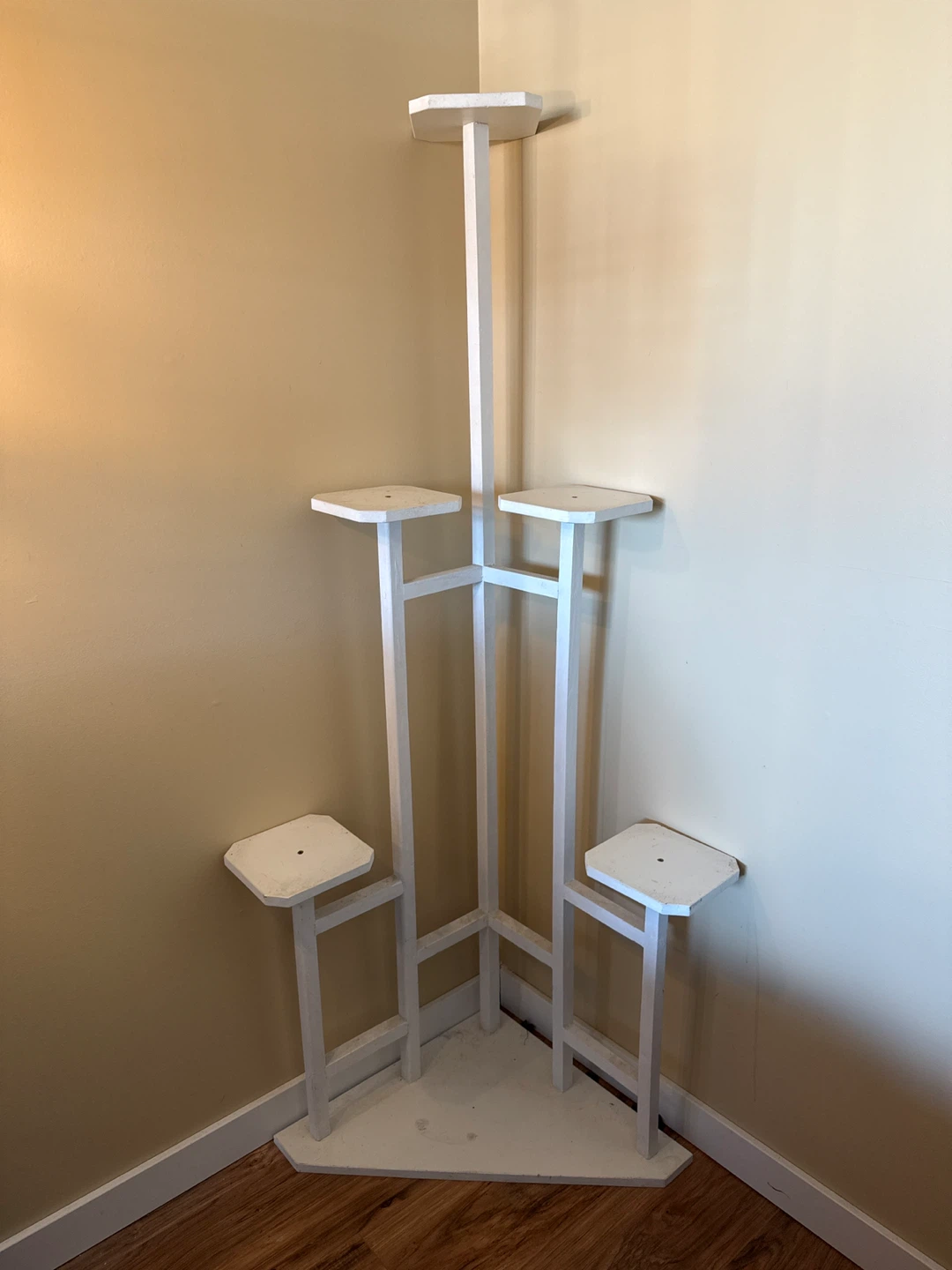 White Corner Plant Stand