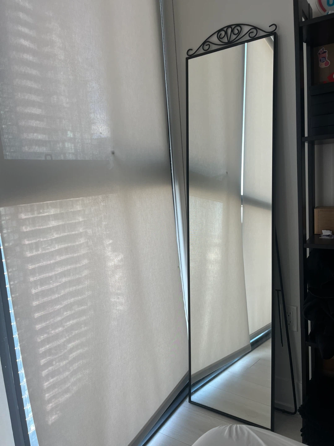 Full Length Standing Mirror with Decorative Top