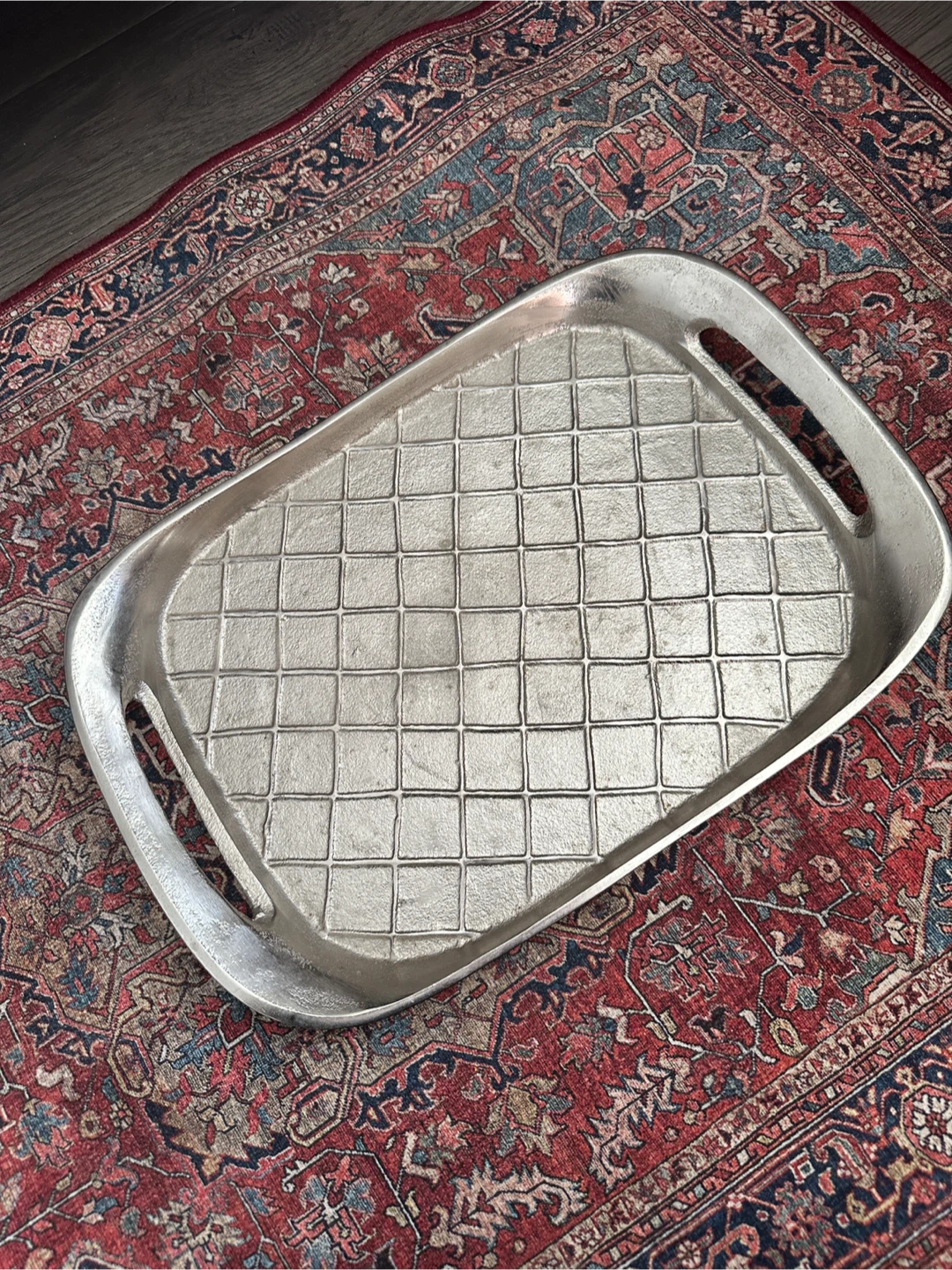 Silver Tone Embossed Serving Tray $15 - East York