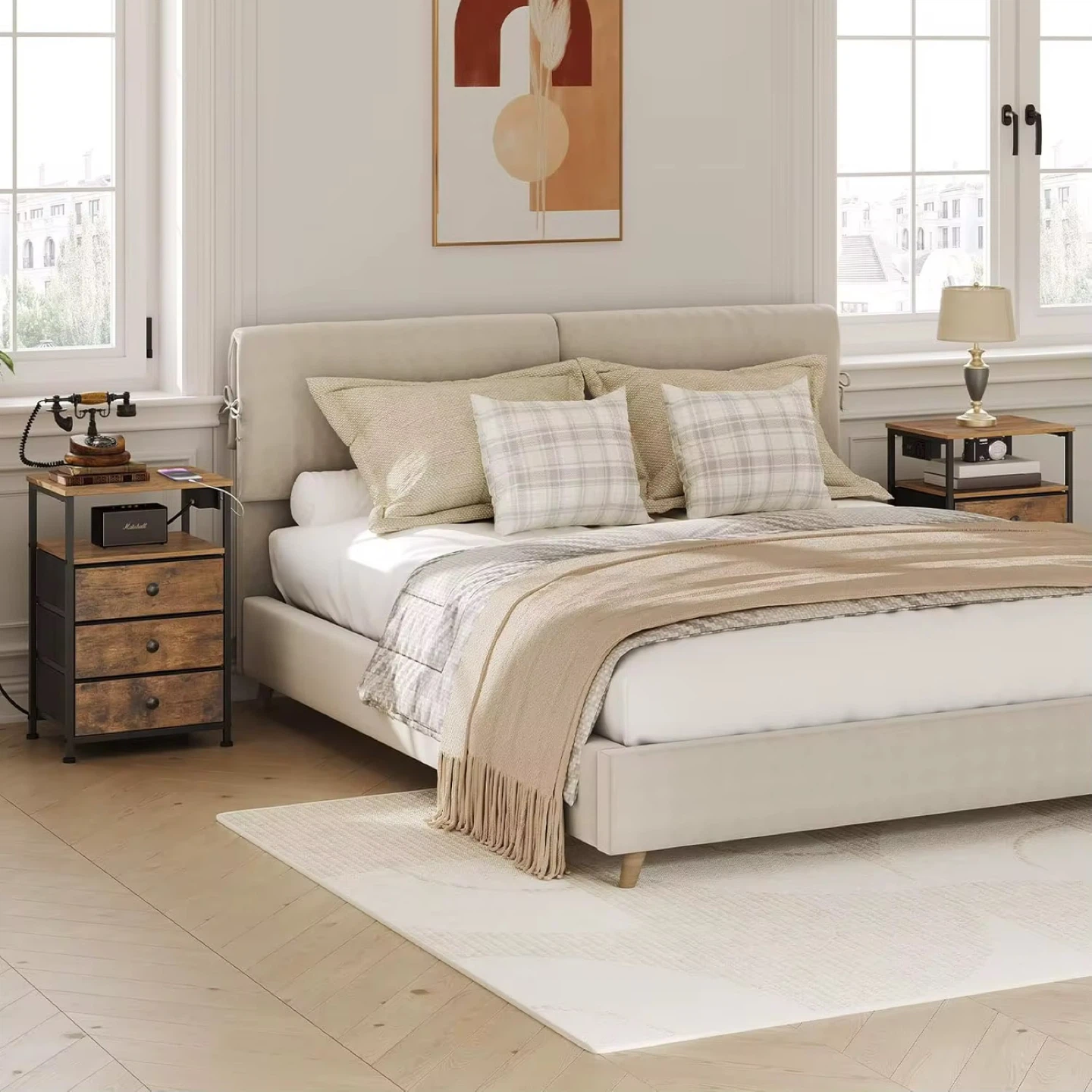 Nightstand with 3 Drawers and Built-in Power Outlet - photo 3