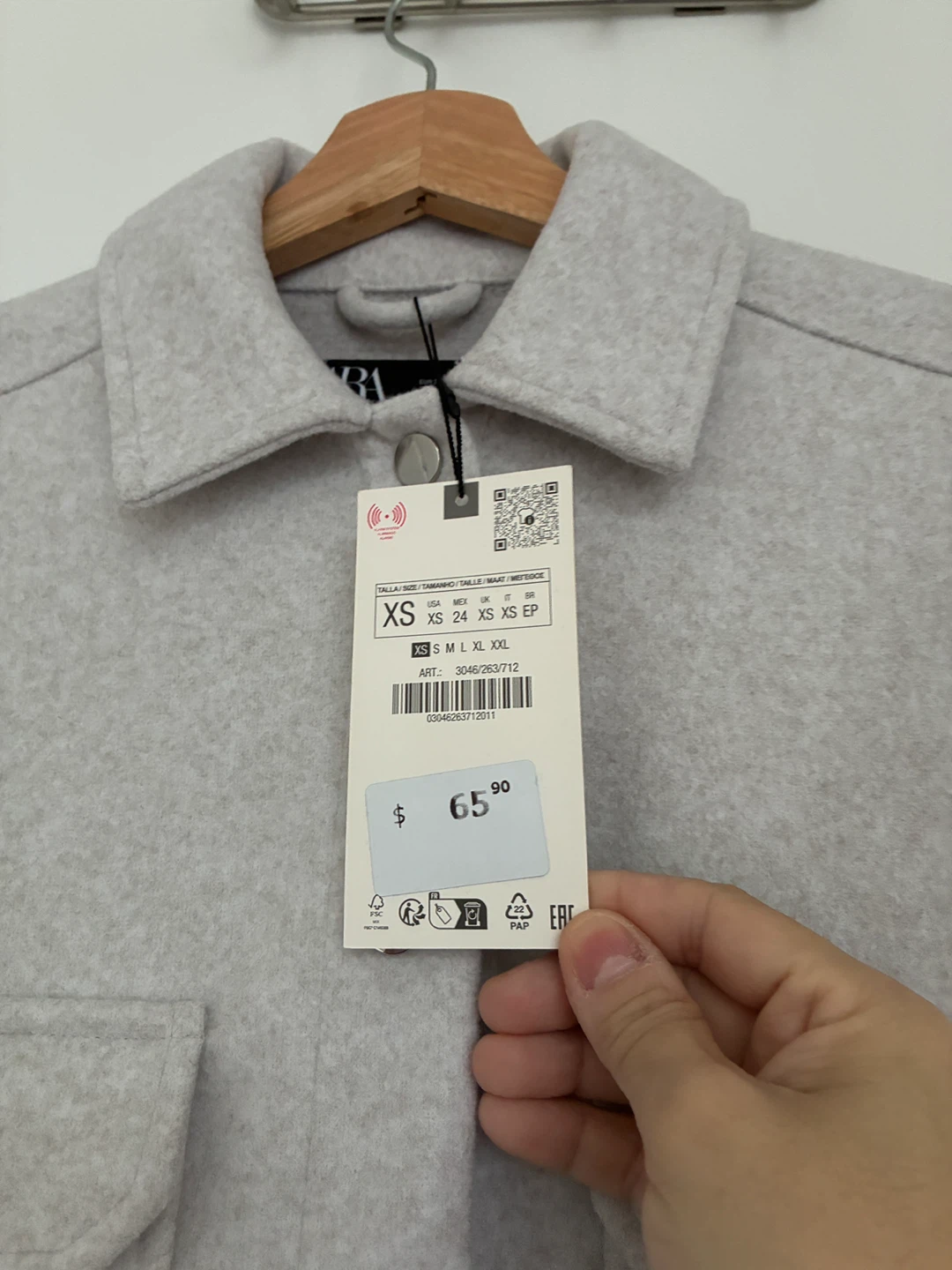 Zara Grey Oversized Shirt Jacket - XS - photo 2