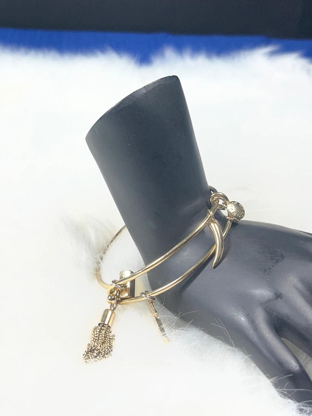 Gold Tone Charm Bangle Bracelet - photo 3