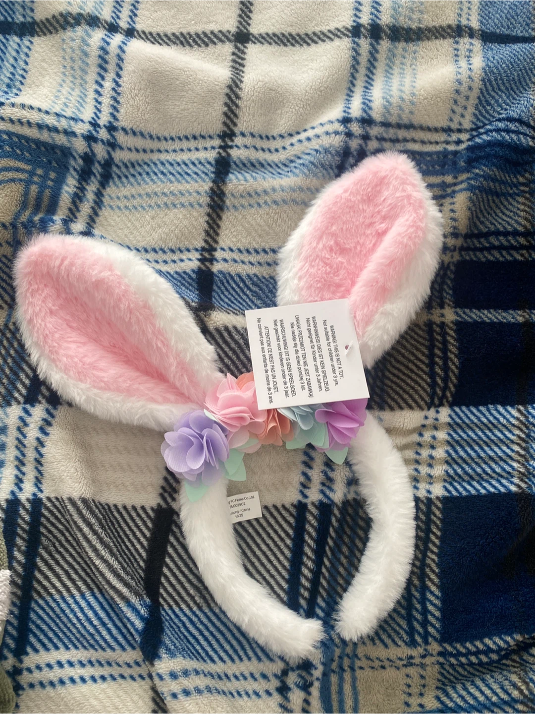 Bunny Ear Headband with Flowers