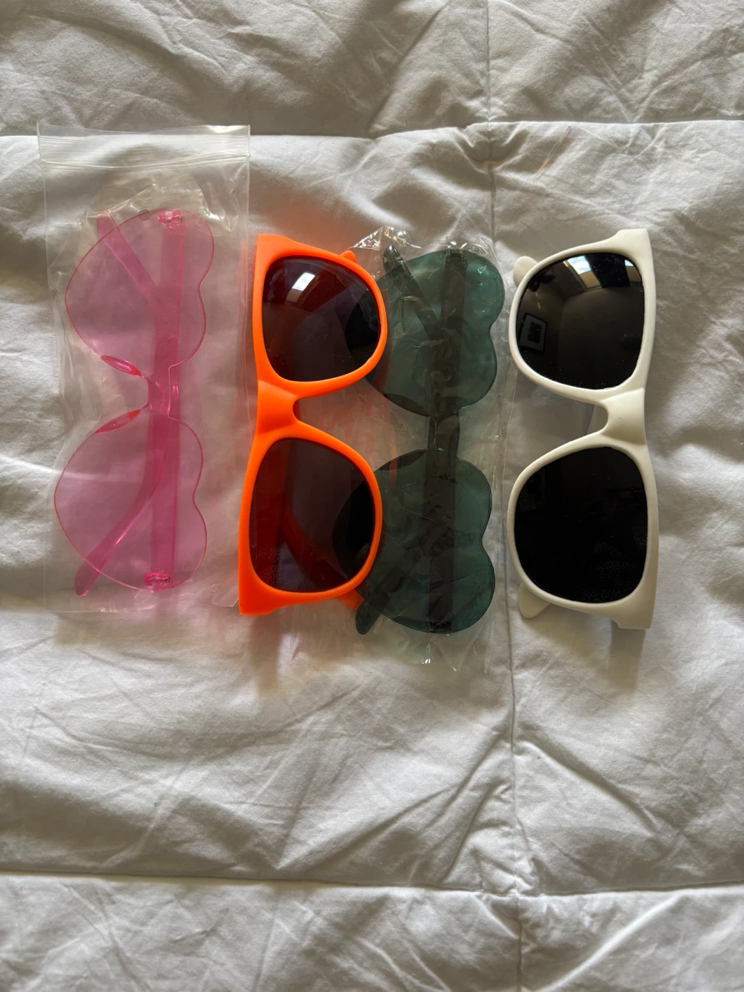 Assorted Sunglasses - Pink Heart, Orange, and White