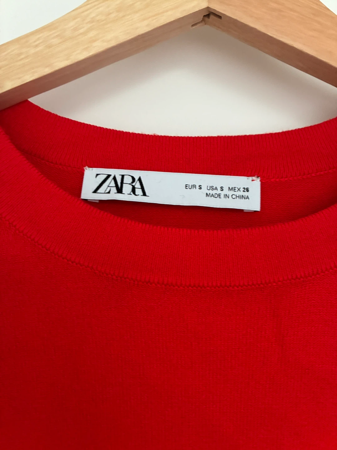ZARA Red Crew Neck Sweater with Gold Button Detail Size S - photo 2