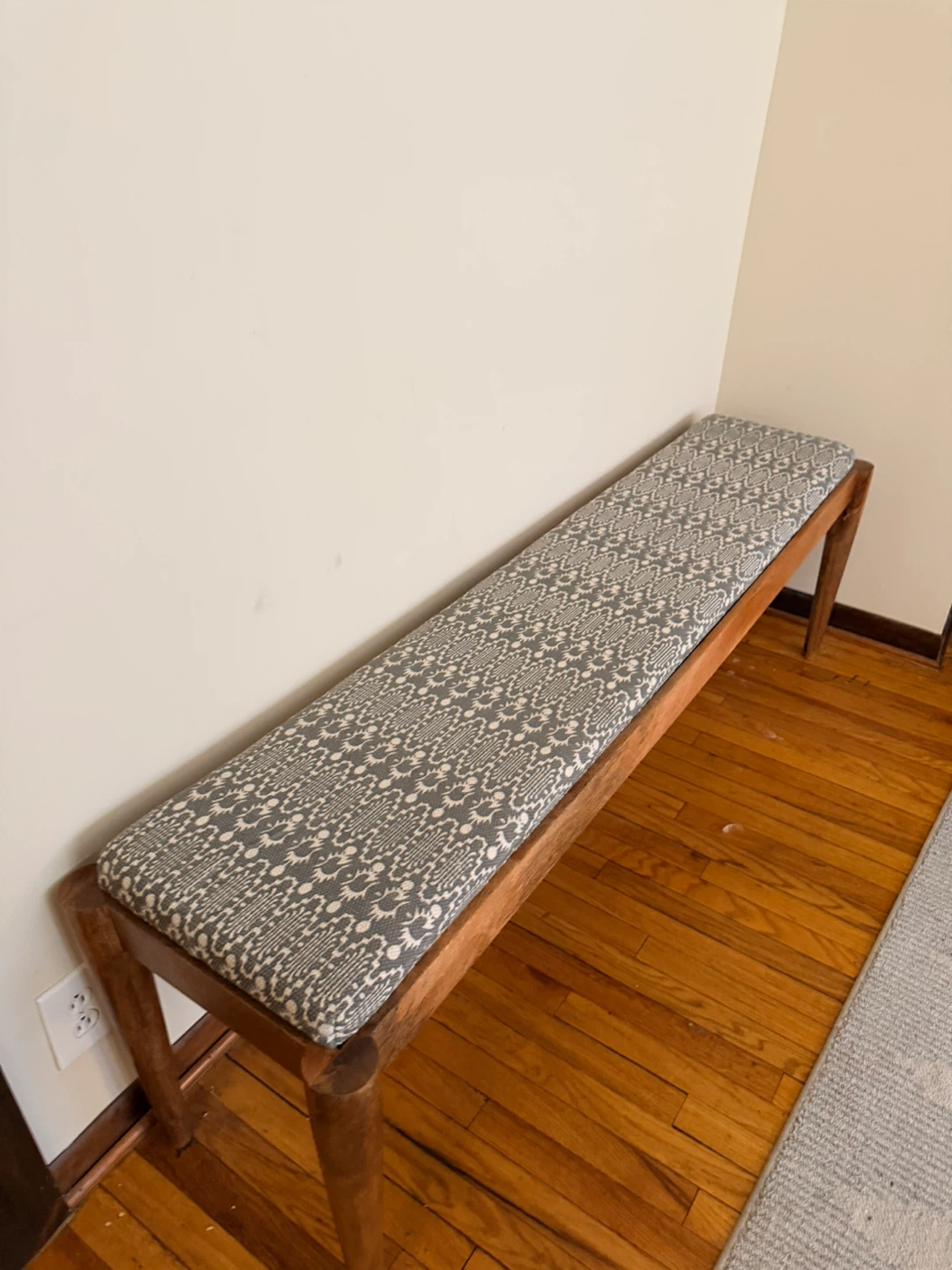 Wooden Bench with Upholstered Seat - photo 2