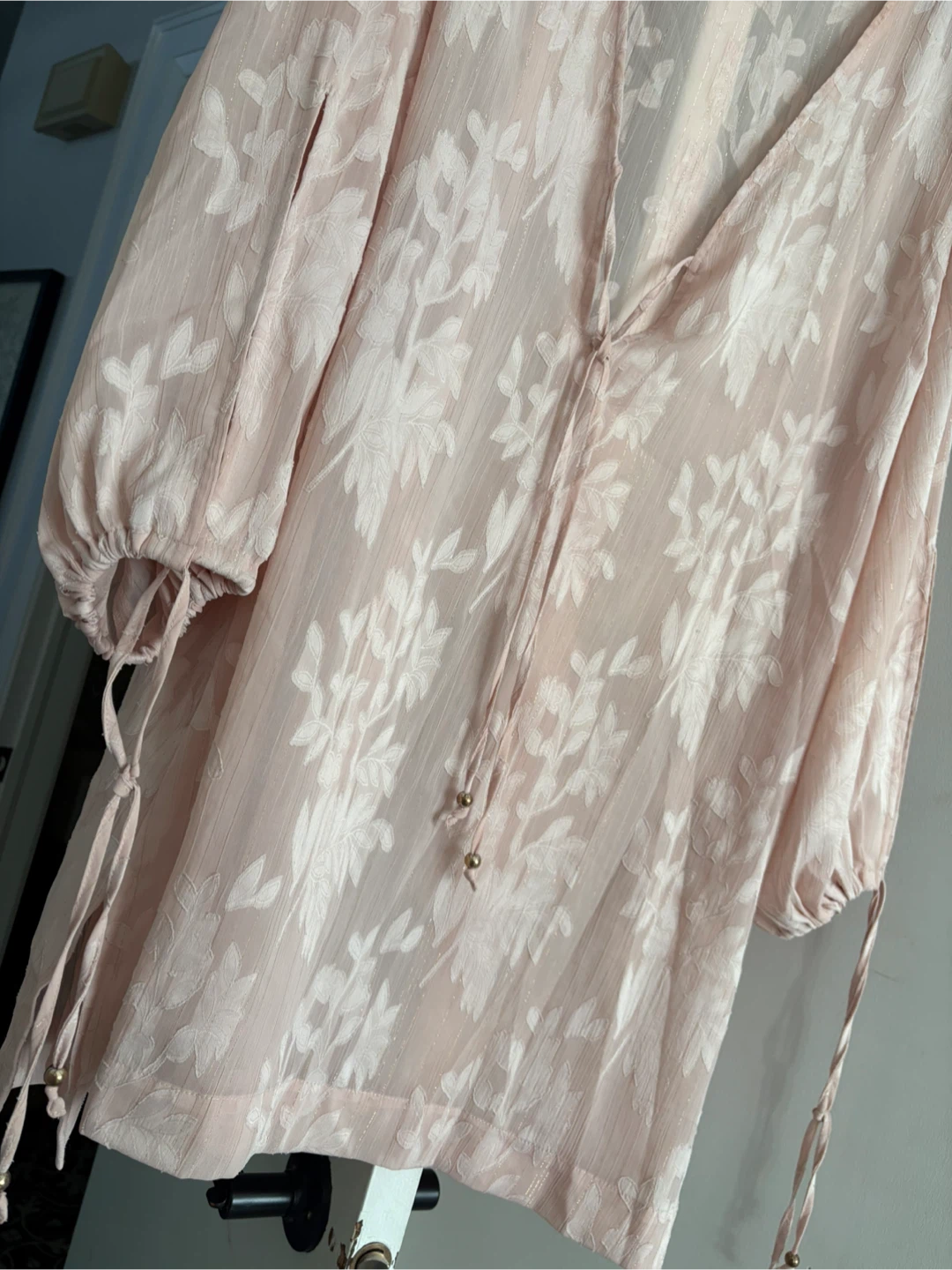 Peach Floral short caftan