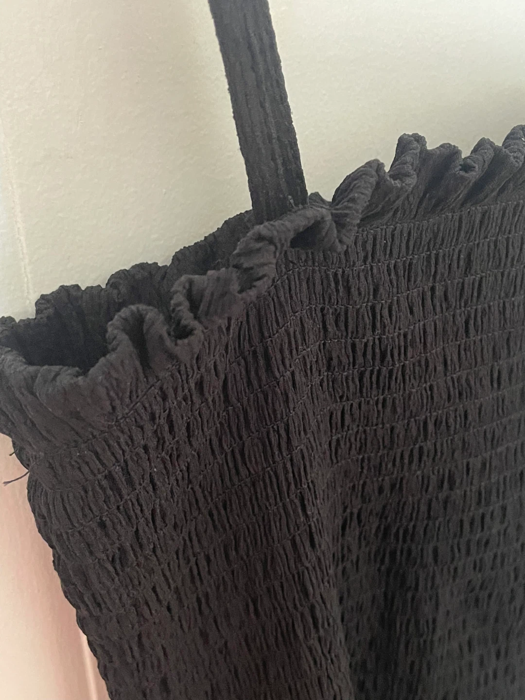 Black Smocked Midi Dress - photo 4