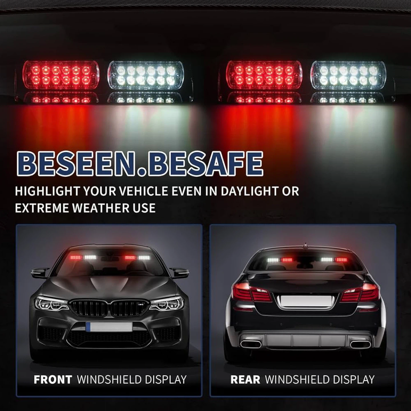 Tiannor Emergency Dash Strobe Light Bar - Red/White - photo 4