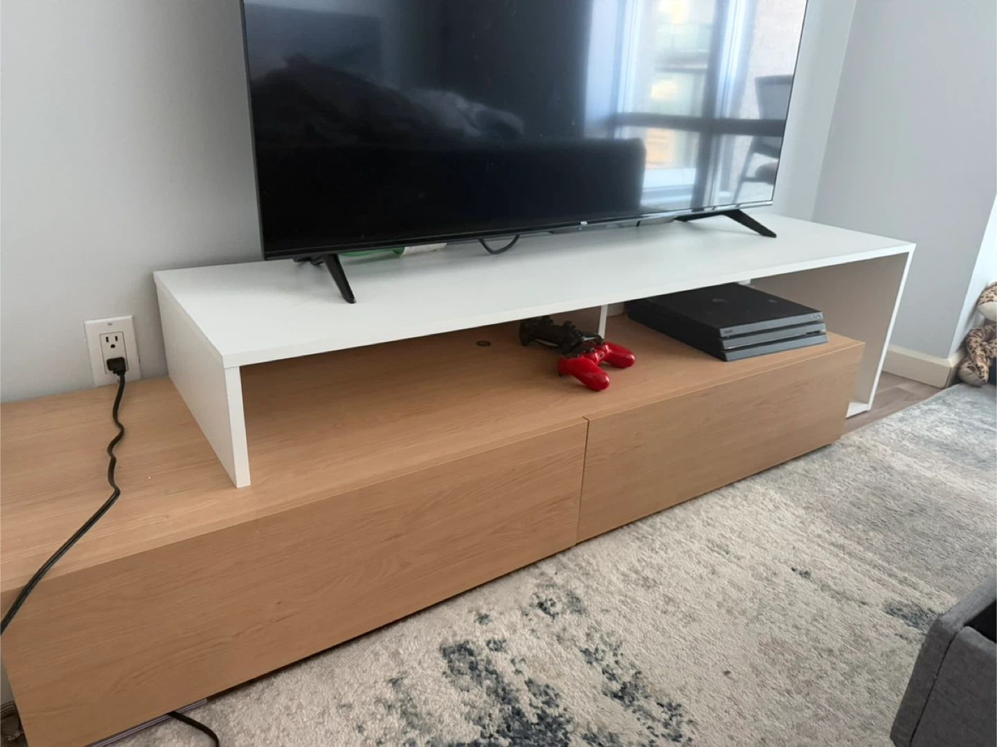 Nexera Tonik 72-inch TV Stand - Maple and White