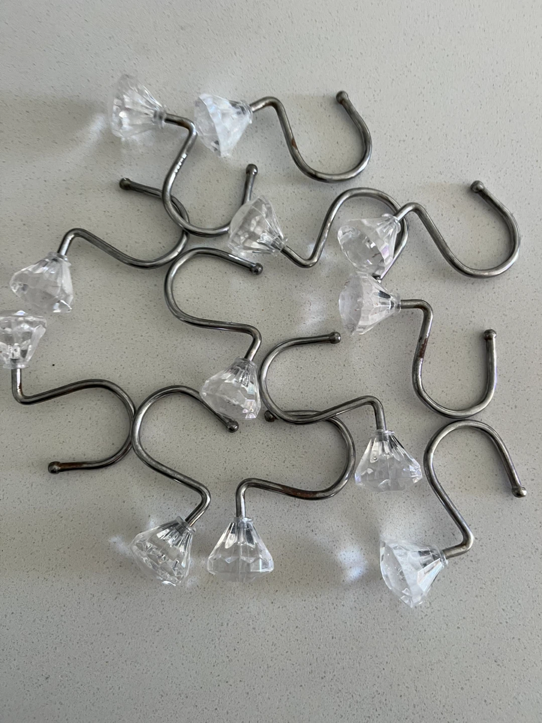 Set of 12 Crystal Shower Curtain Hooks - photo 2