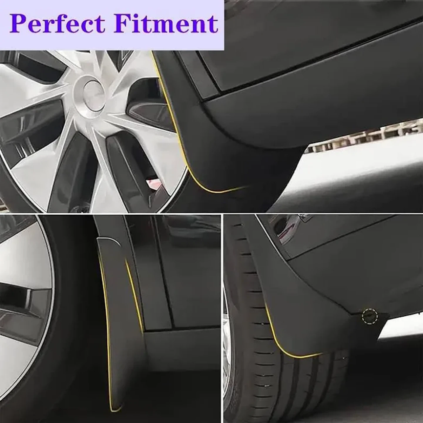 Set of 4 Black Mudguards for Cars - photo 4
