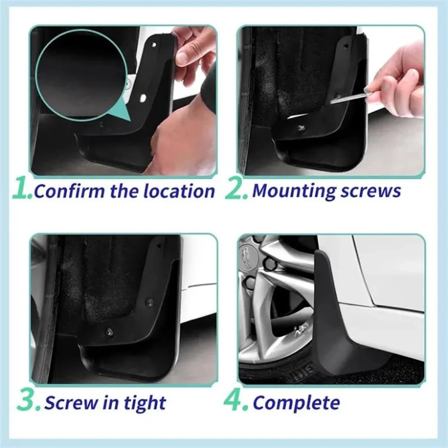 Set of 4 Black Mudguards for Cars - photo 5