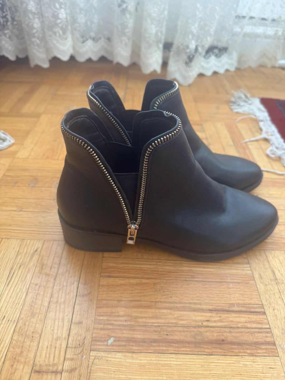 Call It Spring Black Leather Ankle Boots - photo 3