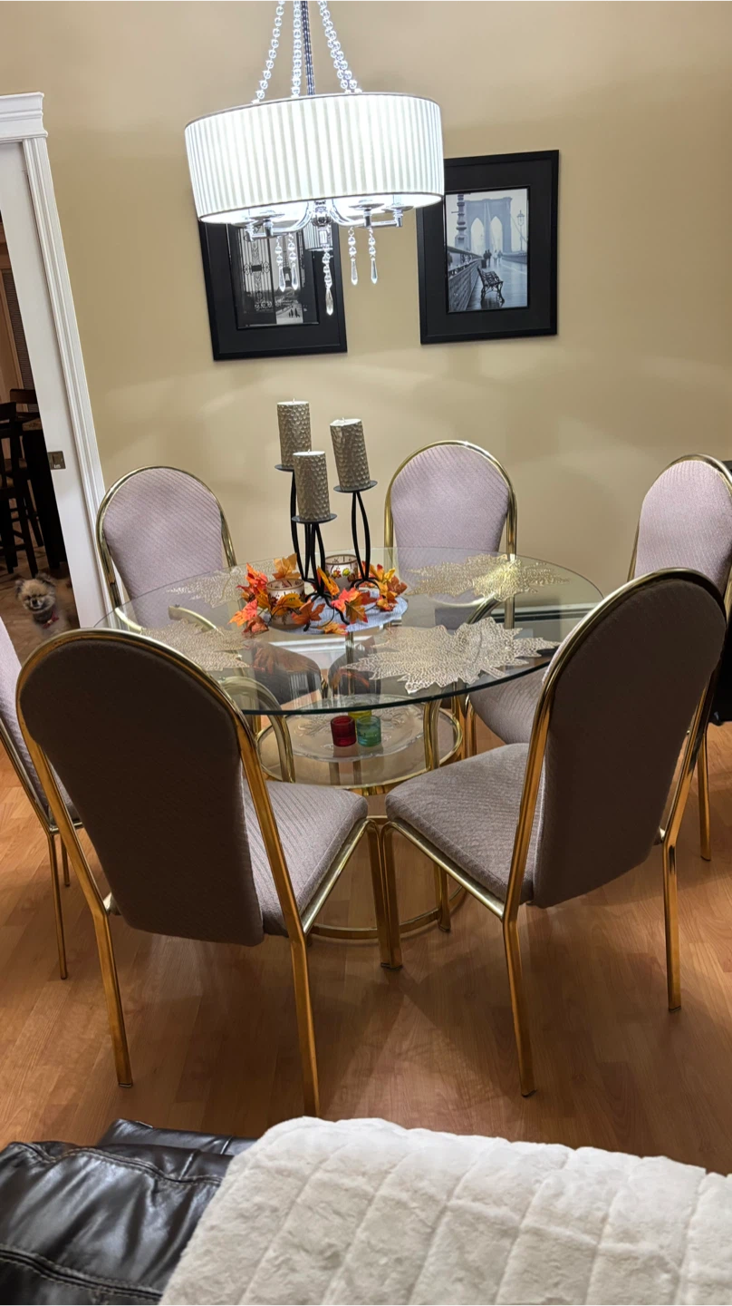 Glass Dining Table Set with 6 Chairs - photo 2