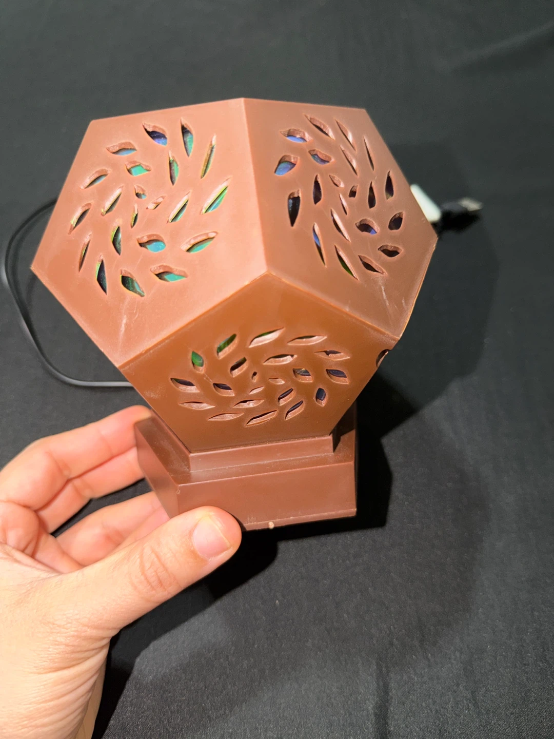 Brown Hexagonal Decorative Lamp with USB 🏆