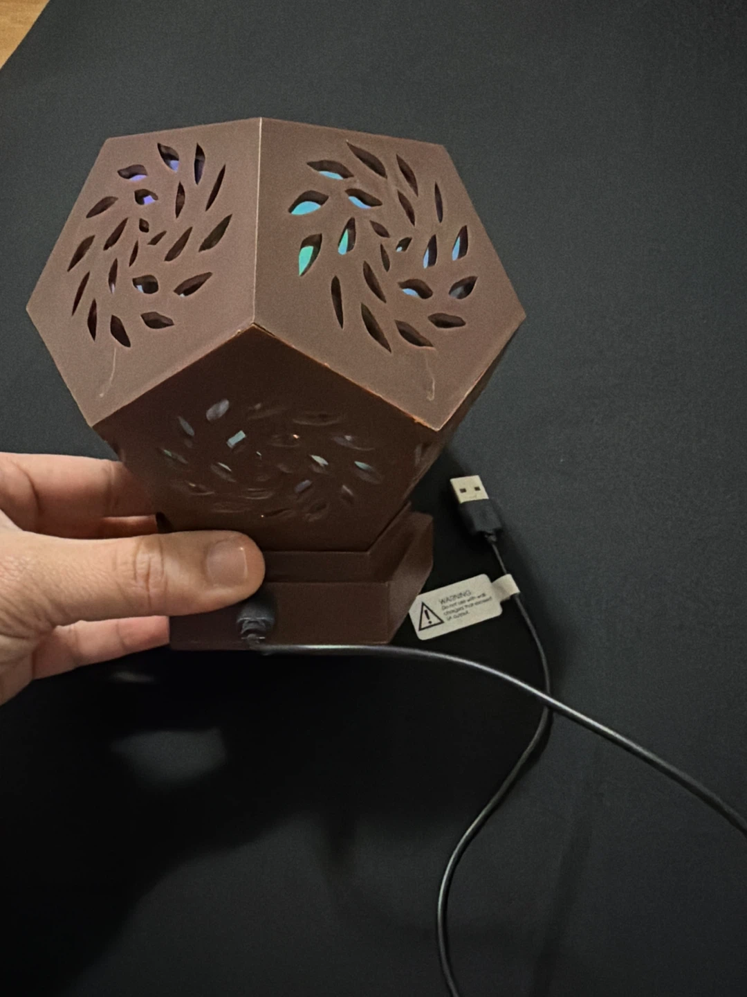 Brown Hexagonal Decorative Lamp with USB 🏆 - photo 2