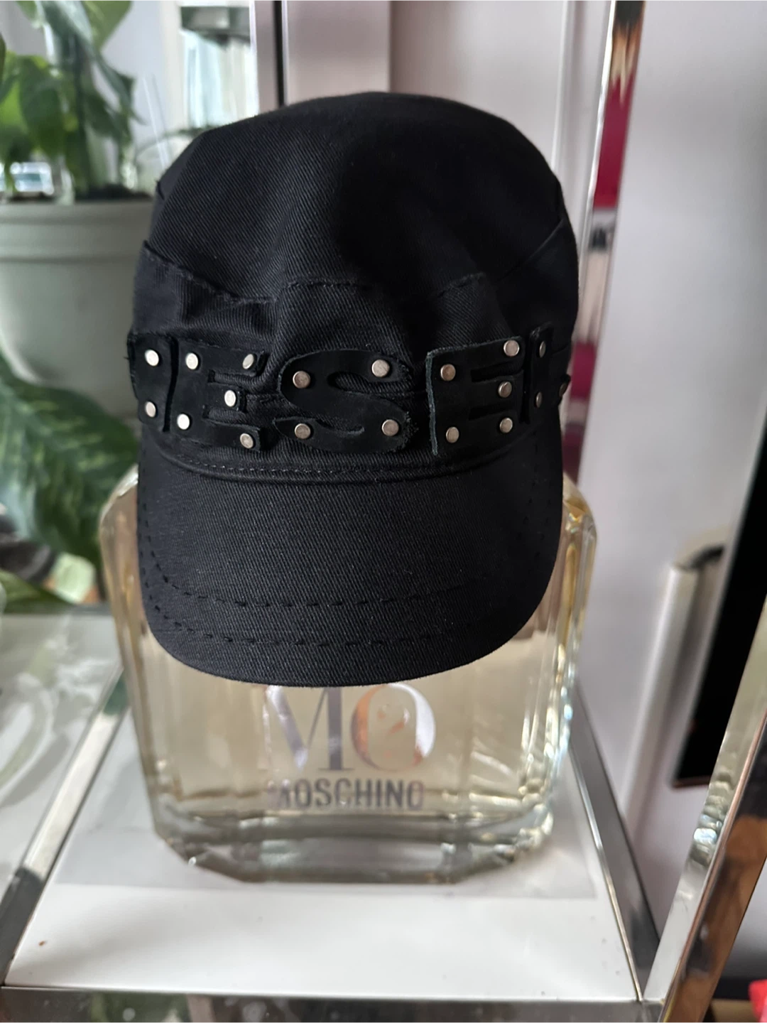 Black Military Style Cap with Studs - photo 2