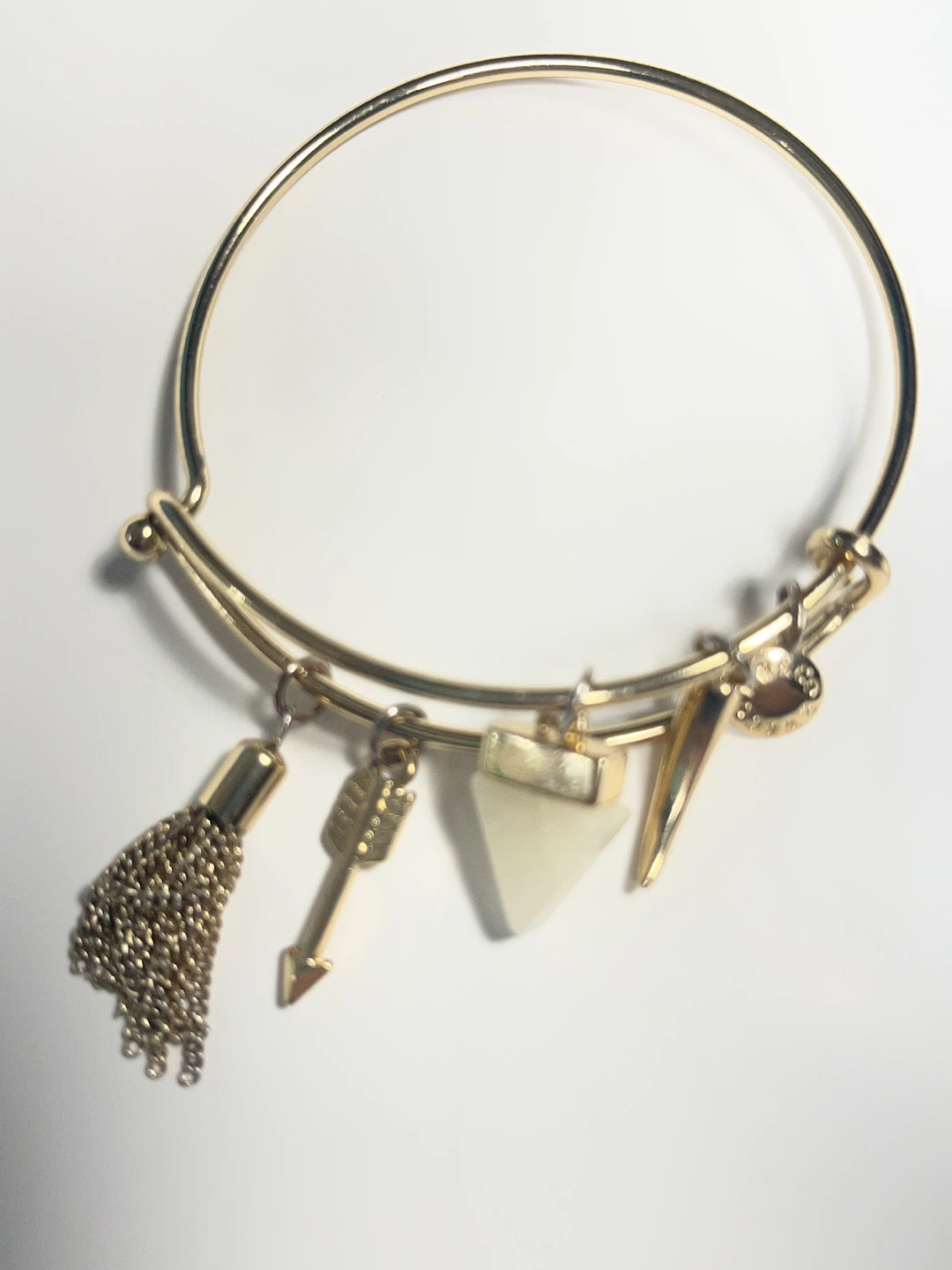 Gold Tone Charm Bangle Bracelet