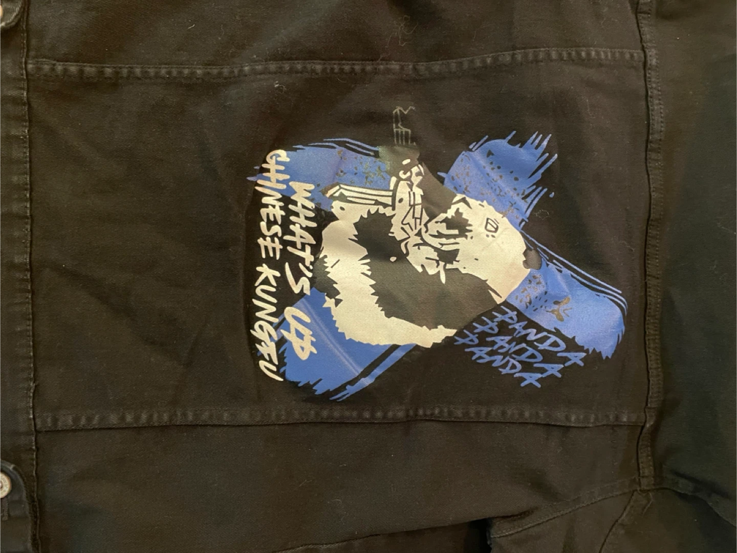 Black Denim Jacket Kung Fu panda