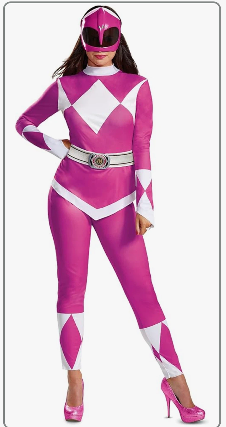 Power Rangers Pink Ranger Costume Cosplay Suit & Mask
