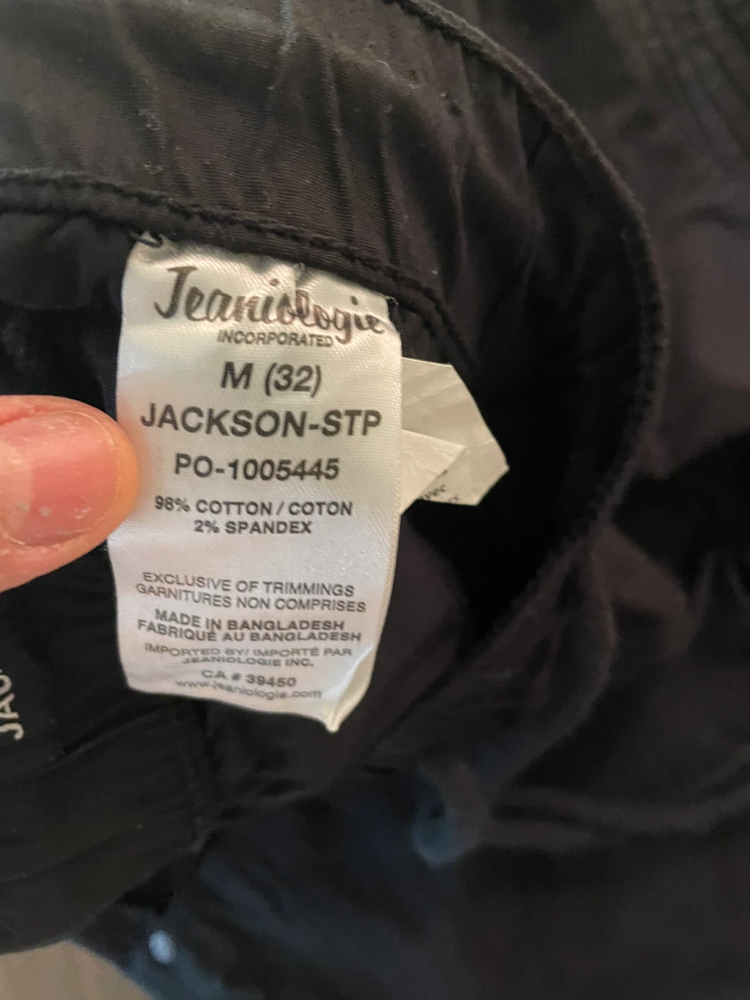 Jeanologie JACKSON-STP Black Jogger Pants Size M (32) - photo 3