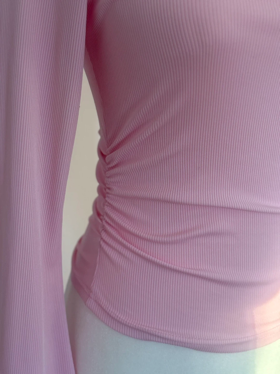 Pink Ribbed Long Sleeve Top - photo 2