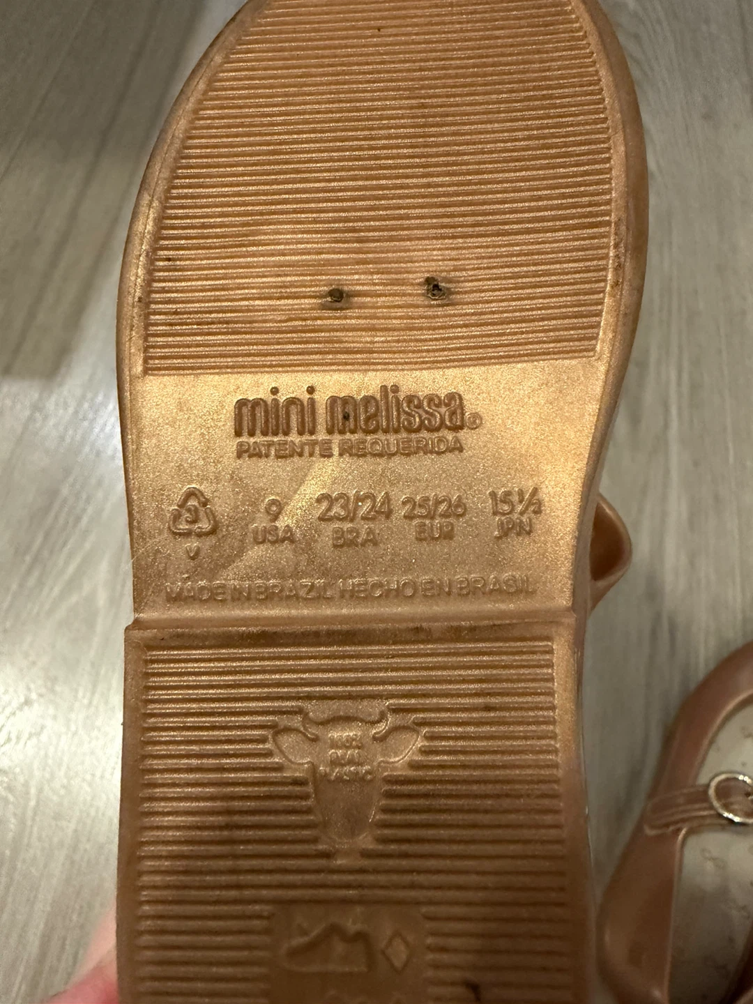 Mini Melissa Rose Gold Sweet Love Ballet Flats Shoes Size 9 - photo 2