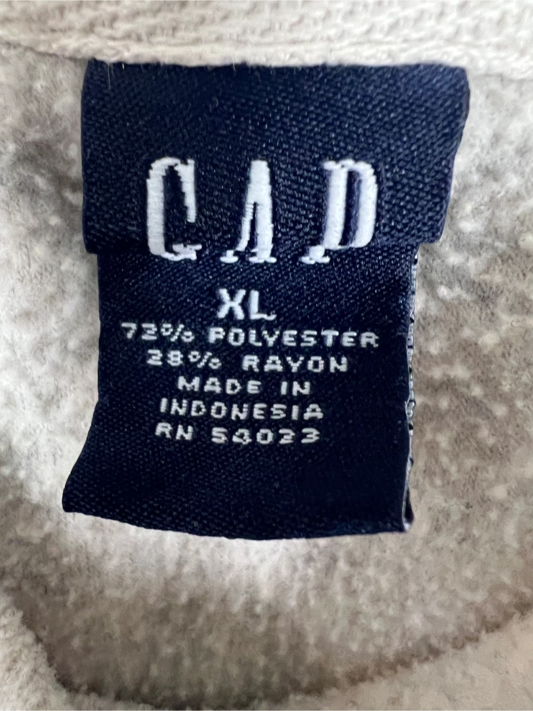 Gap Hoodie XL Light Gray Fleece - photo 3