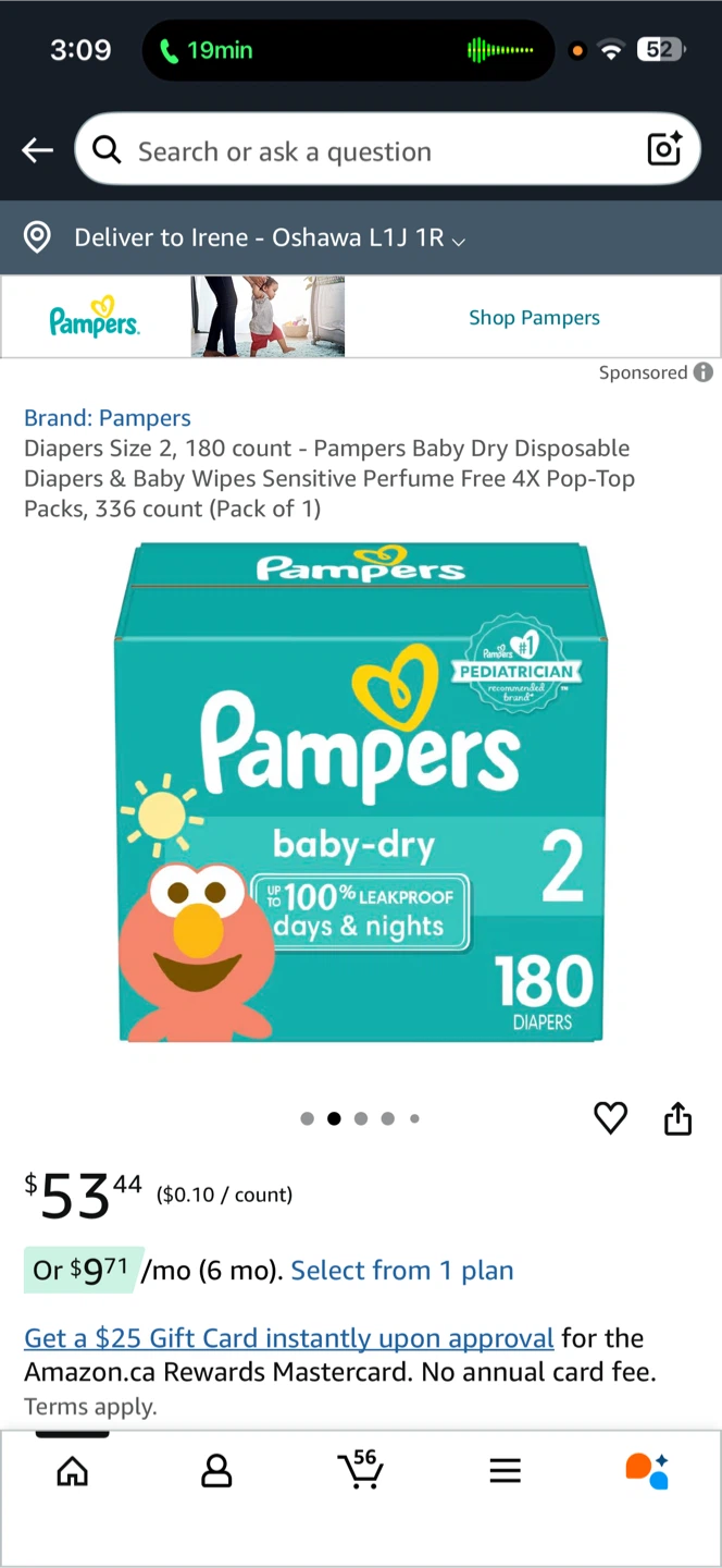 Pampers Baby Dry Diapers Size 2, 180 Count