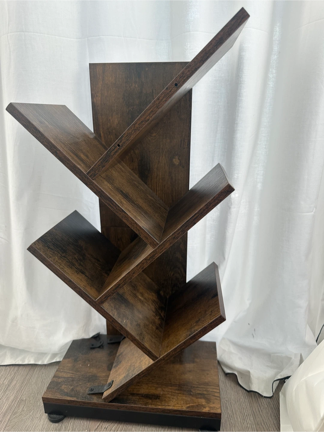 Dark Brown Tiered Bookshelf