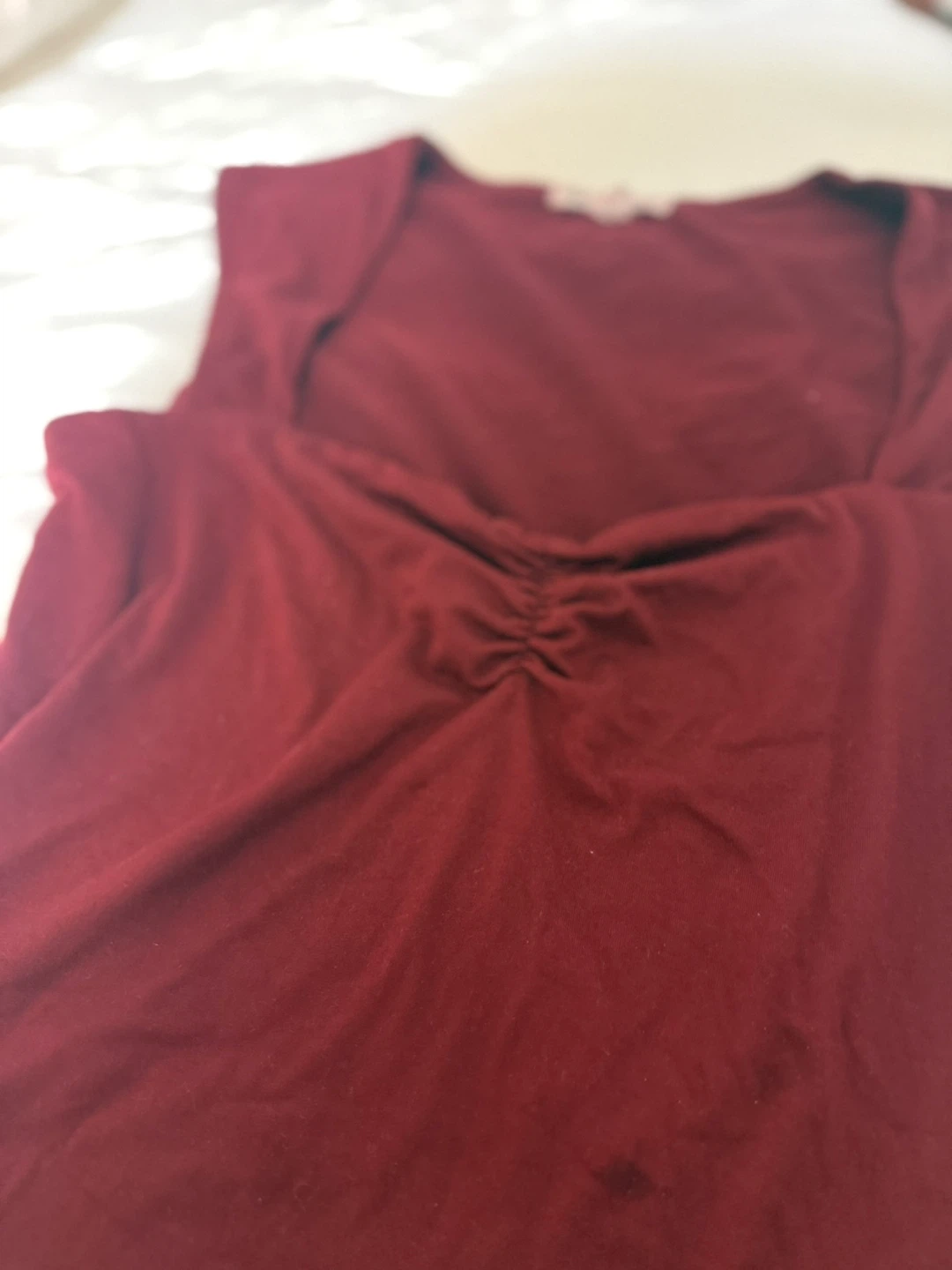 Charlotte Russe Burgundy Ruched Square Neck Tank Top - photo 3
