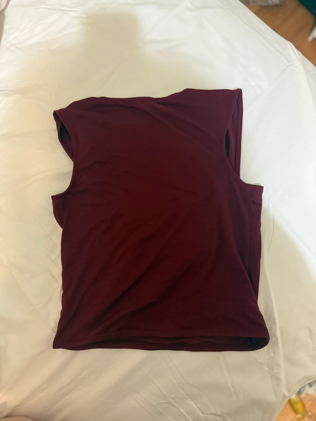 Charlotte Russe Burgundy Ruched Square Neck Tank Top - photo 2