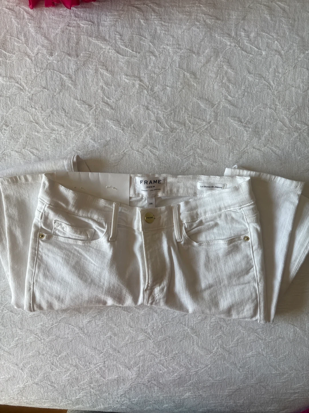FRAME Le Skinny de Jeanne Jeans - White - Size 28 - photo 3
