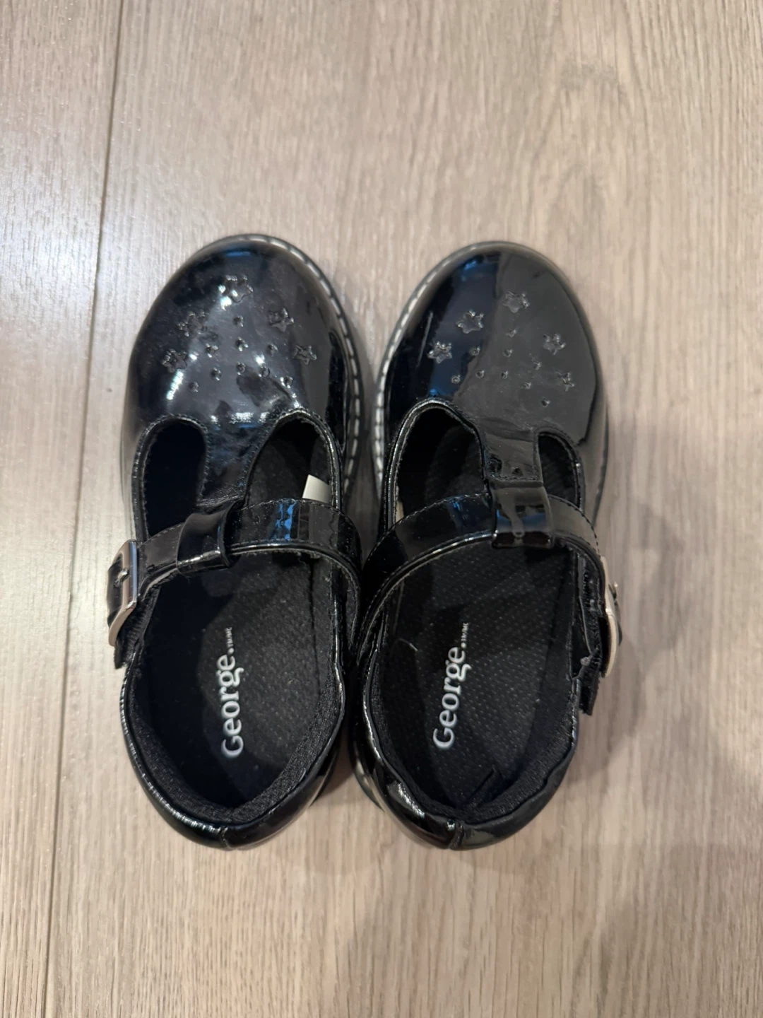 George Mary Jane Black Patent Dress Shoes