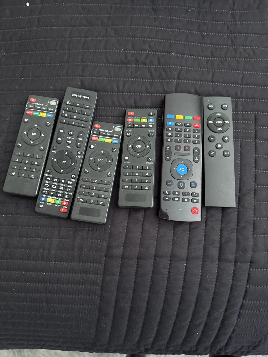 Lot of 6 Universal TV Remote Controls