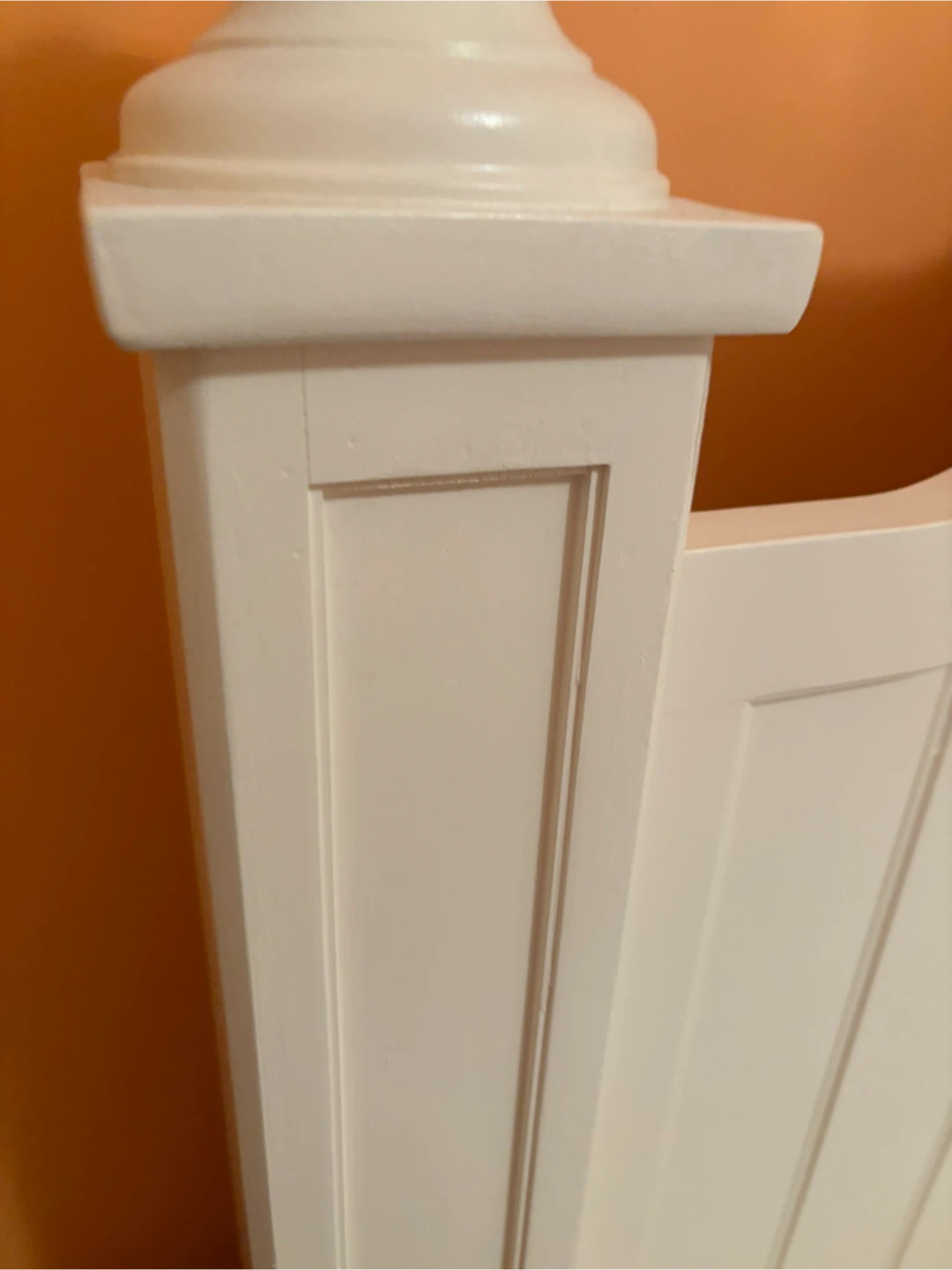KING Size White Wooden Headboard + metal base - photo 2
