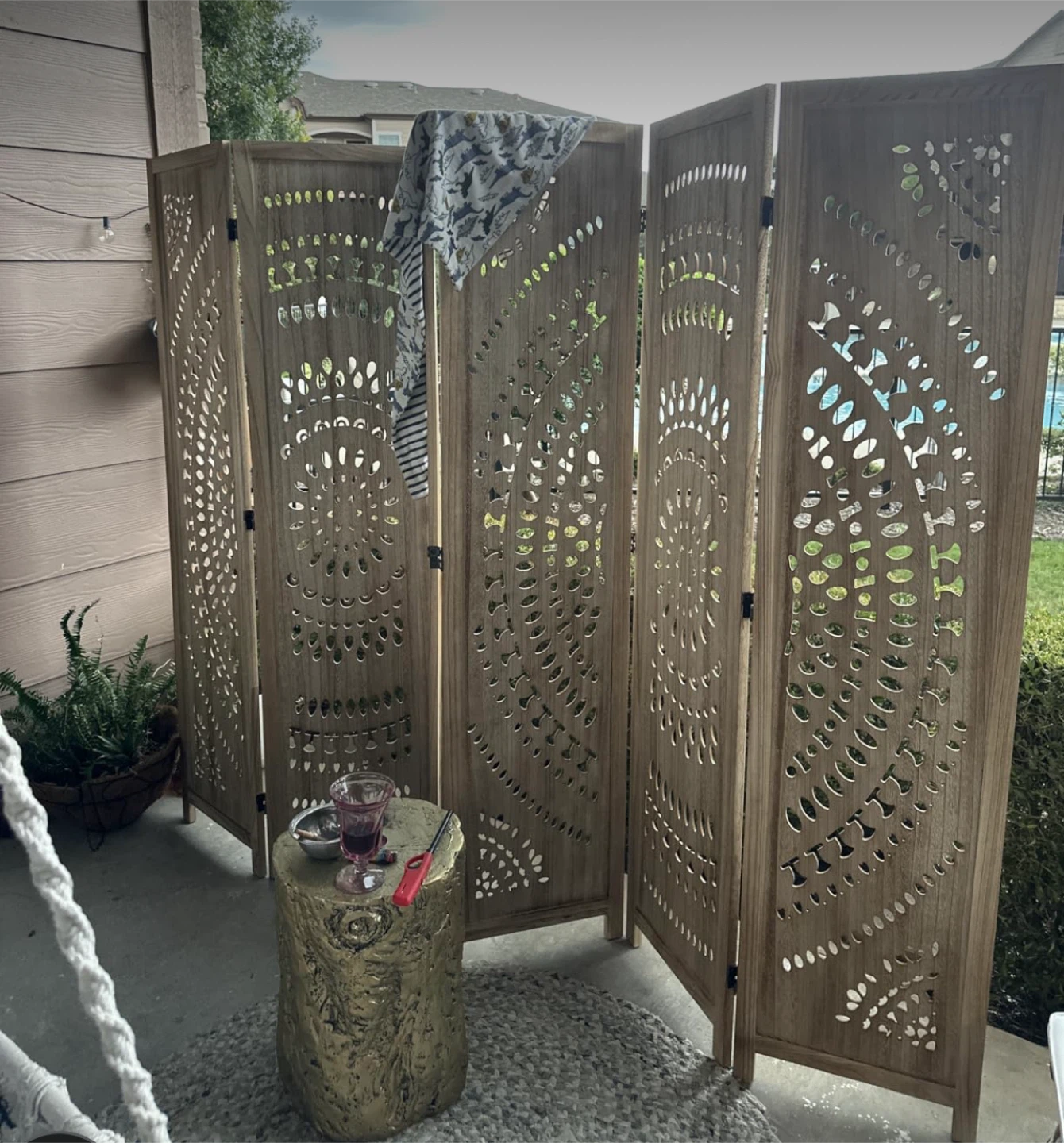 Wood Room Divider Screen - photo 2