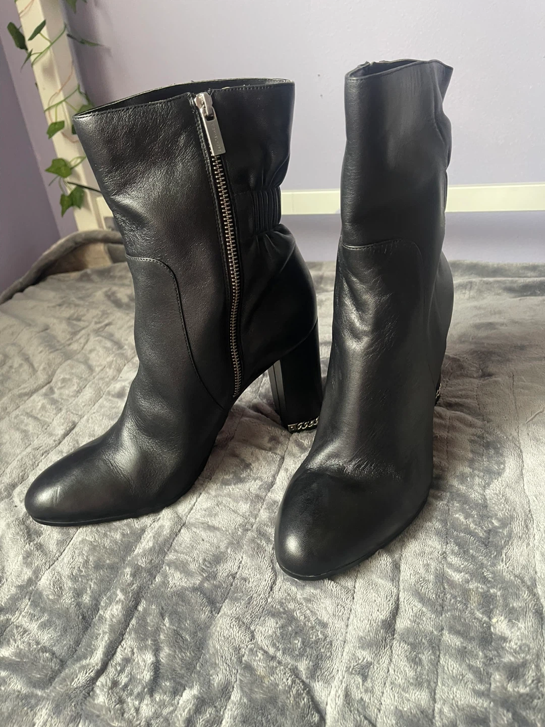 Black Leather Ankle Boots
