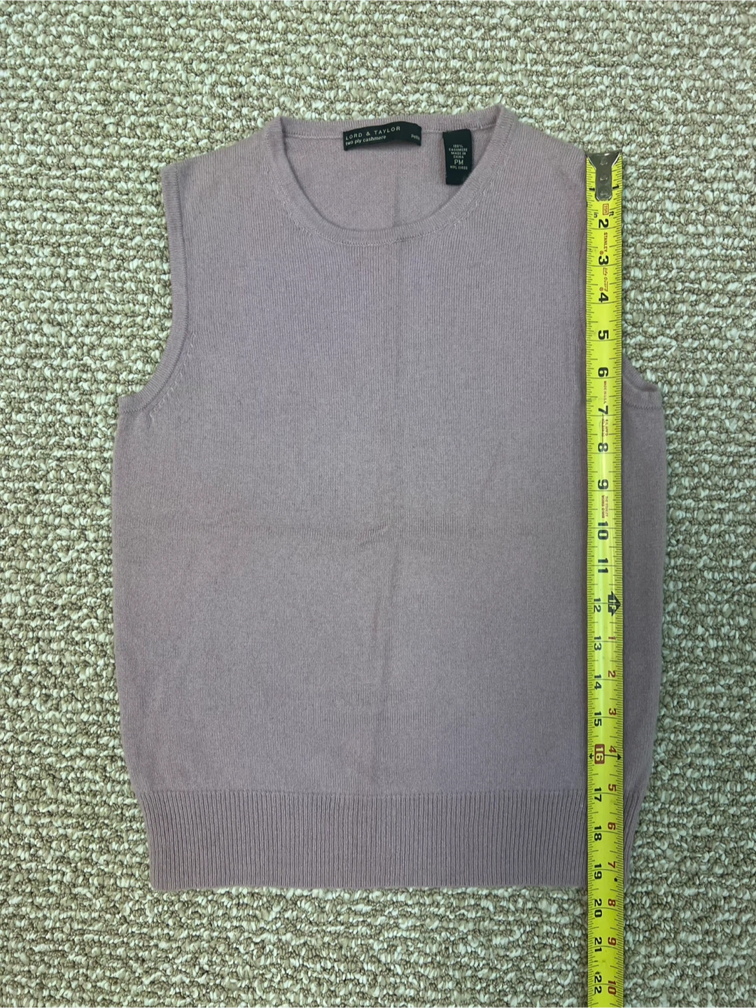 Lord & Taylor Petite Two Ply Cashmere Vest Size PM