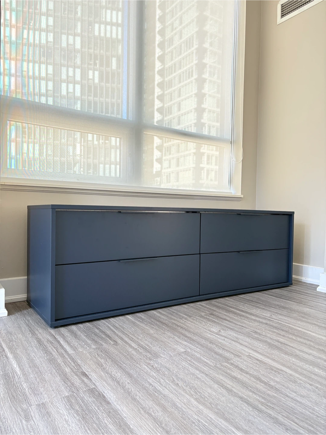 Dark Blue Media Console or Dresser with Drawers
