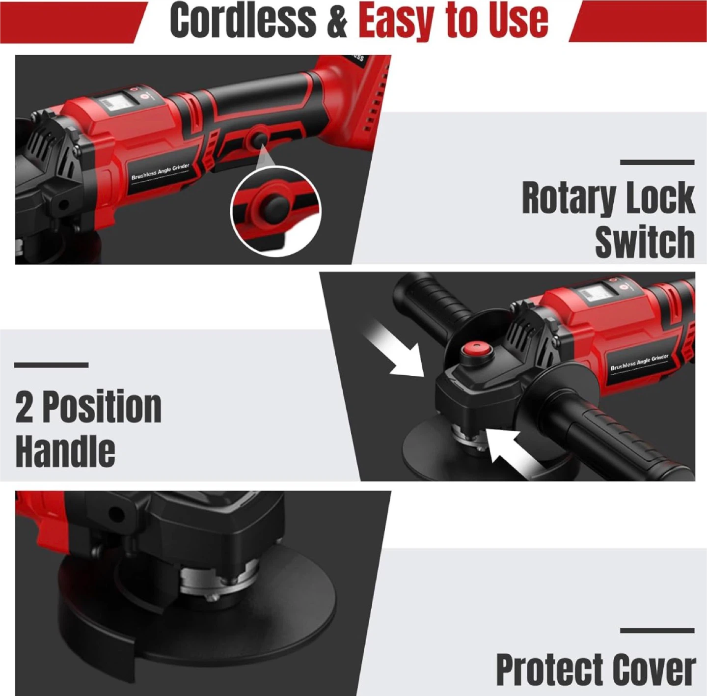 Cordless Brushless Angle Grinder - photo 3