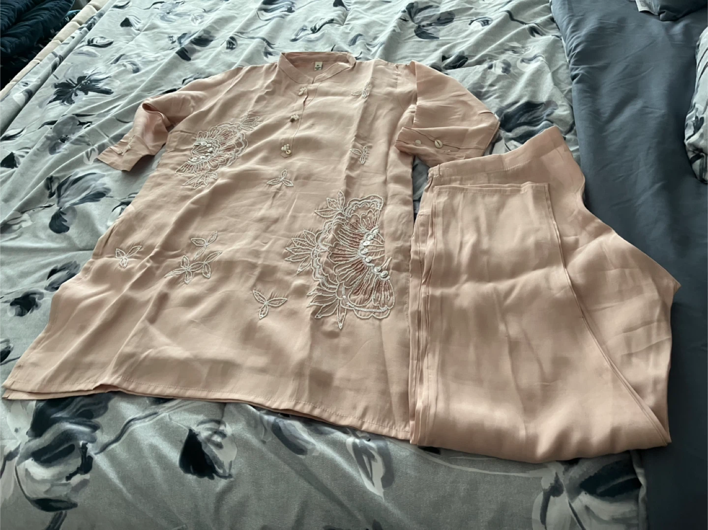 Peach Embroidered 2-Piece Outfit - photo 2