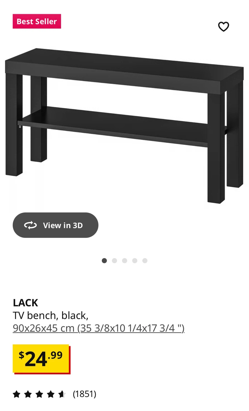 IKEA LACK TV Bench Black