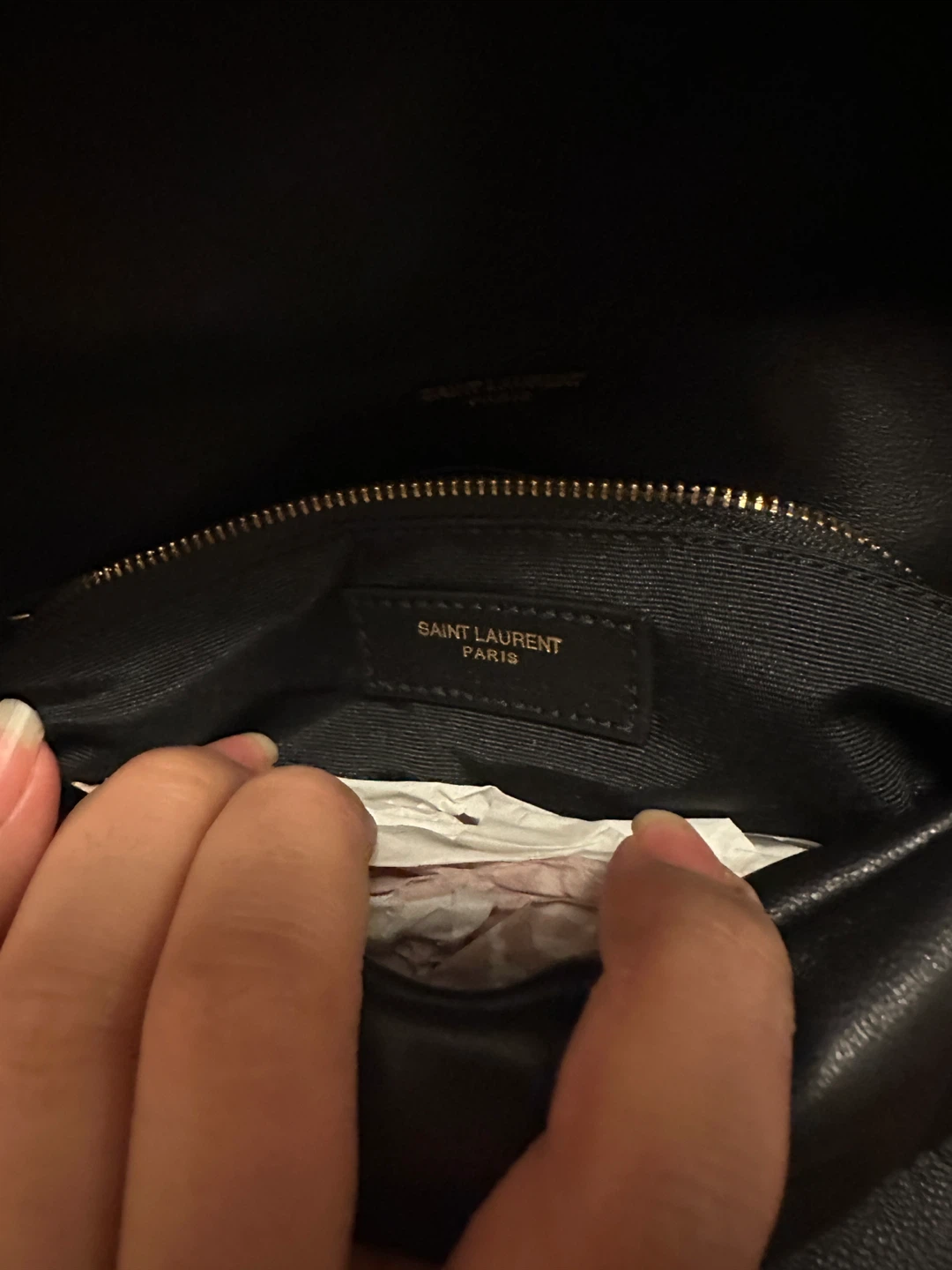 Saint Laurent Black Leather YSL Shoulder Bag - photo 2